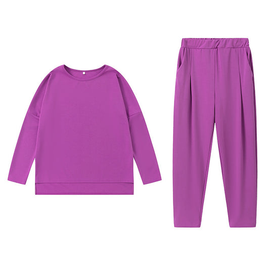 Damen Sportliches Sweat-Outfit mit elastischem Bund und geräumigen Taschen R&B