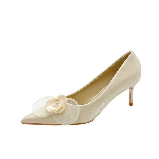 Damen elegante Spitzen-Pumps mit floralem Akzent R&B