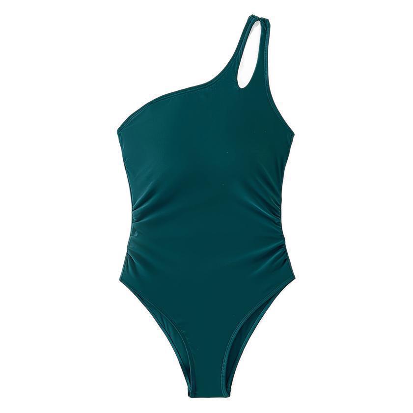 Damen Einteiler Badeanzug mit asymmetrischem Design