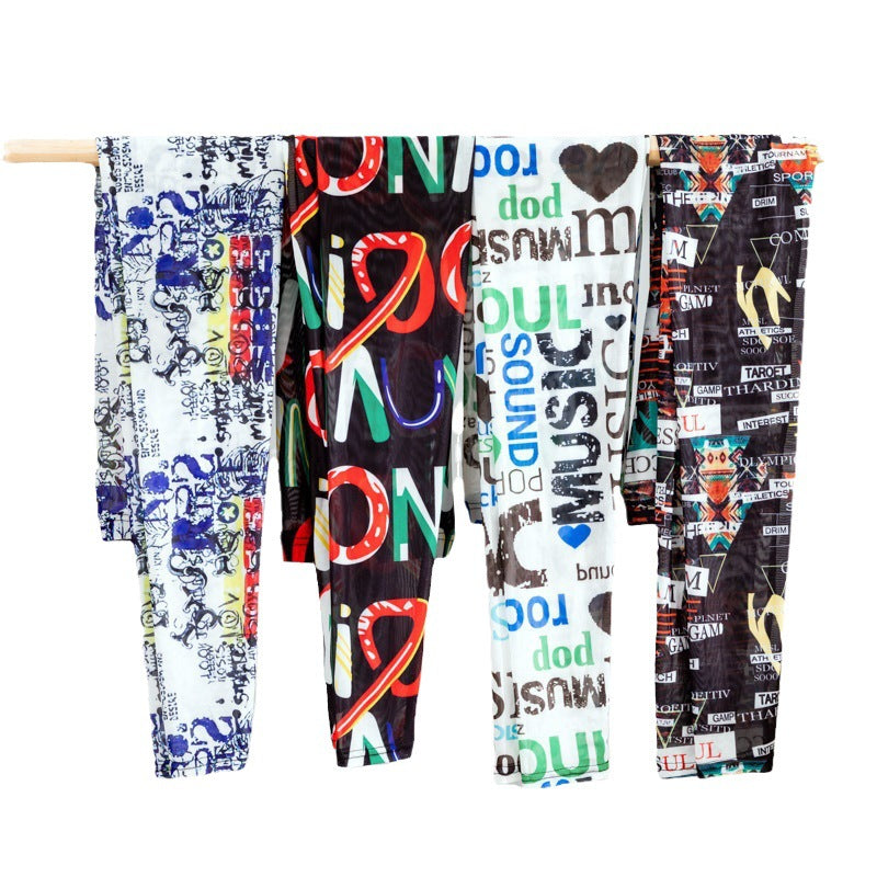 Damen Leggings mit modischem Schriftzug R&B