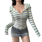 Damen Figurbetontes Langarmshirt mit Reißverschluss R&B