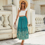 Damen Maxi-Rock mit zartem Paisley-Design und voluminösem Saum R&B