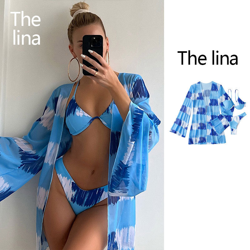 Damen Bikiniset mit modischem Overlayer R&B
