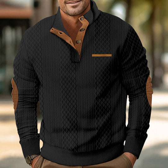 Herren Strickpullover mit modernem Kragen und strukturierter Oberfläche R&B