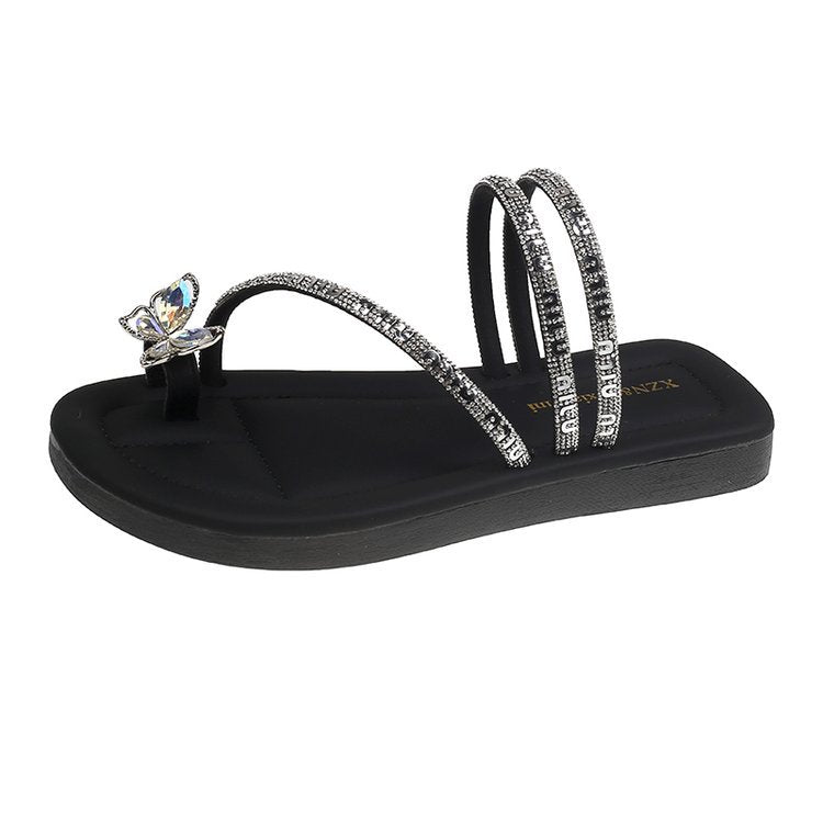 Damen Riemchen-Sandaletten mit funkelndem Schmetterlingsdesign R&B
