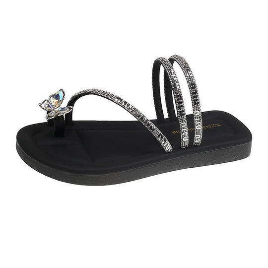 Damen Riemchen-Sandaletten mit funkelndem Schmetterlingsdesign R&B