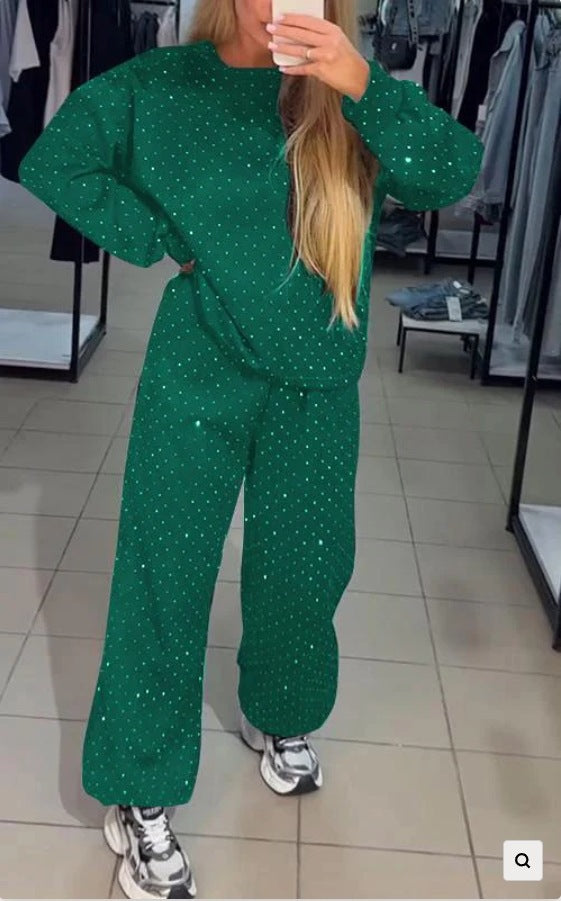 Damen Lässiger Freizeitanzug mit modernem Punktedesign R&B