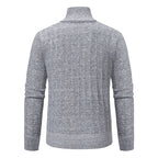 Herren Strickpullover mit hochabschließendem Kragen und Reißverschluss Taschen