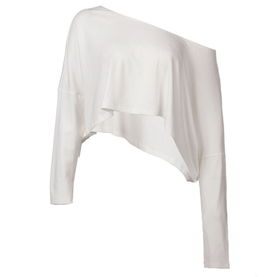 Damen asymmetrisches Crop-Oberteil mit lässigem Schnitt und weichem Stoff R&B