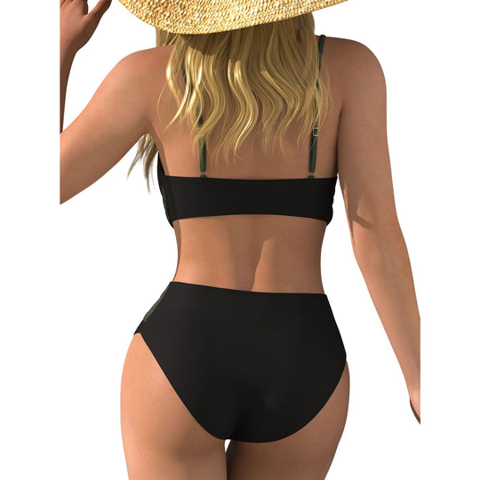Damen Hochtaillierter Beach-Bikini mit Wickeloberteil R&B