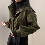 Damenjacke aus hochwertigem Wollmix mit lässigen Taschen und Oversized-Schnitt