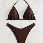 Damen Triangel-Bikini-Set mit gerafftem Design R&B