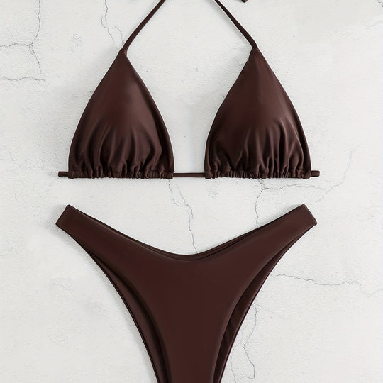 Damen Triangel-Bikini-Set mit gerafftem Design R&B
