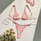 Damen Triangel-Bikini mit verspieltem Blumendesign R&B