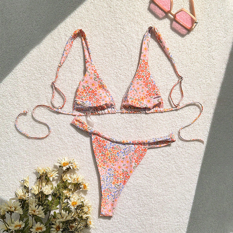 Damen Triangel-Bikini mit verspieltem Blumendesign R&B