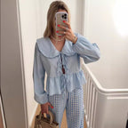 Damen verspielt geschnittene Bluse mit Rüschendetails