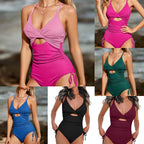 Damen Einteiler-Badeanzug mit raffiniertem Cut-Out und verstellbaren Bändern R&B