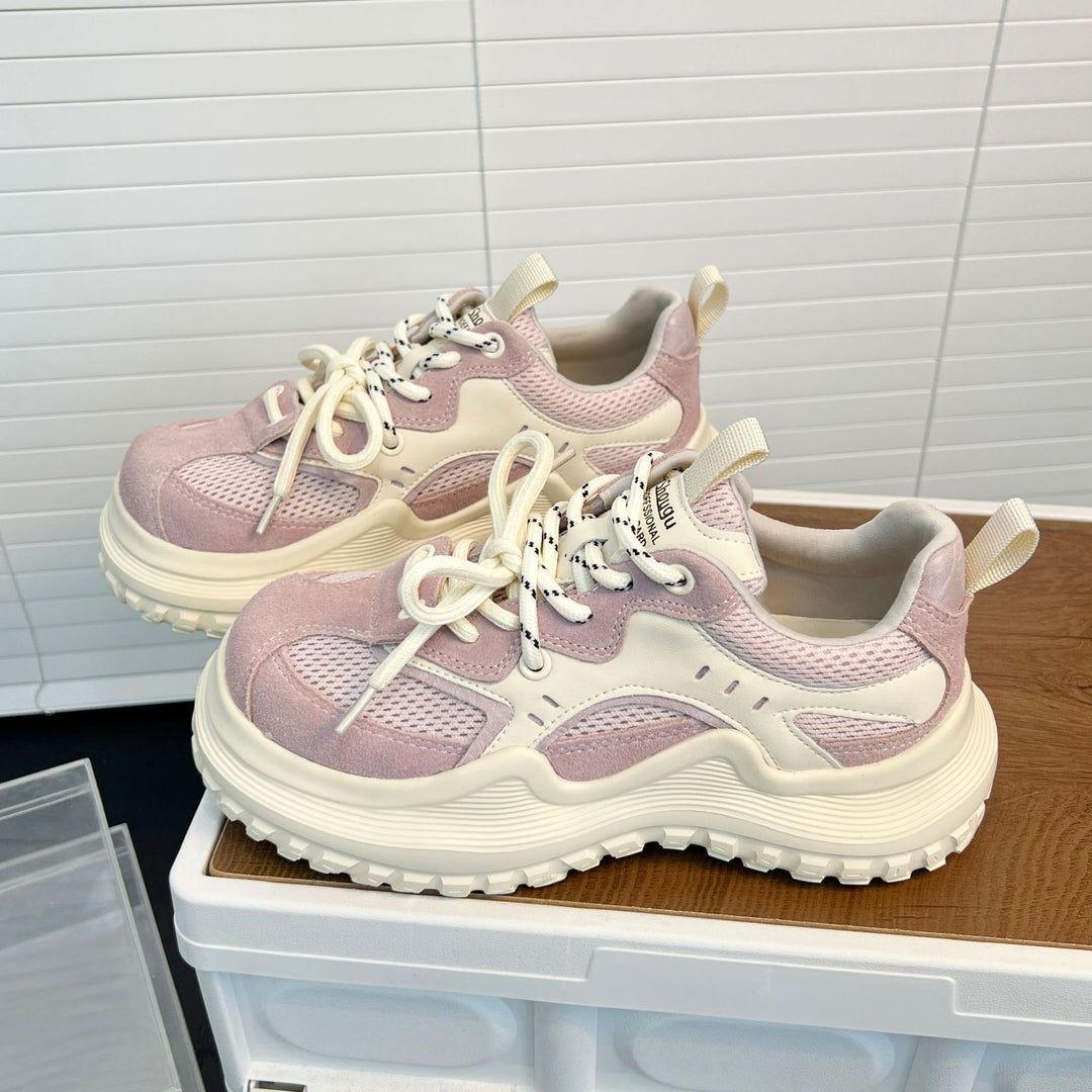 Damen Sportliche Chunky Sneakers mit atmungsaktivem Mesh und verstärktem Fersenbereich R&B
