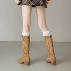 Damen Stiefel mit exquisiten Stickereien und komfortablem Absatz R&B