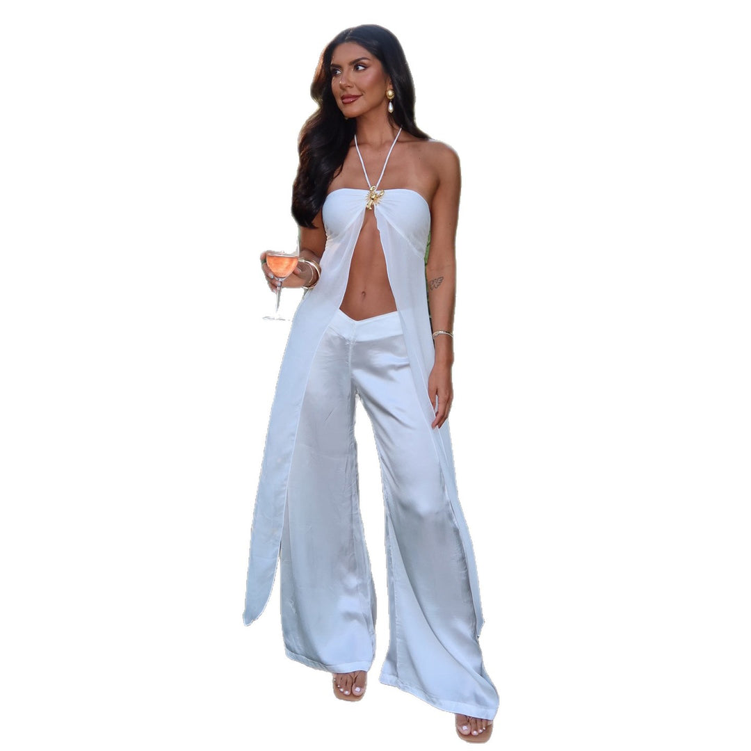 Damen Jumpsuit mit elegantem Seitenschlitz und zeitlosem Design R&B