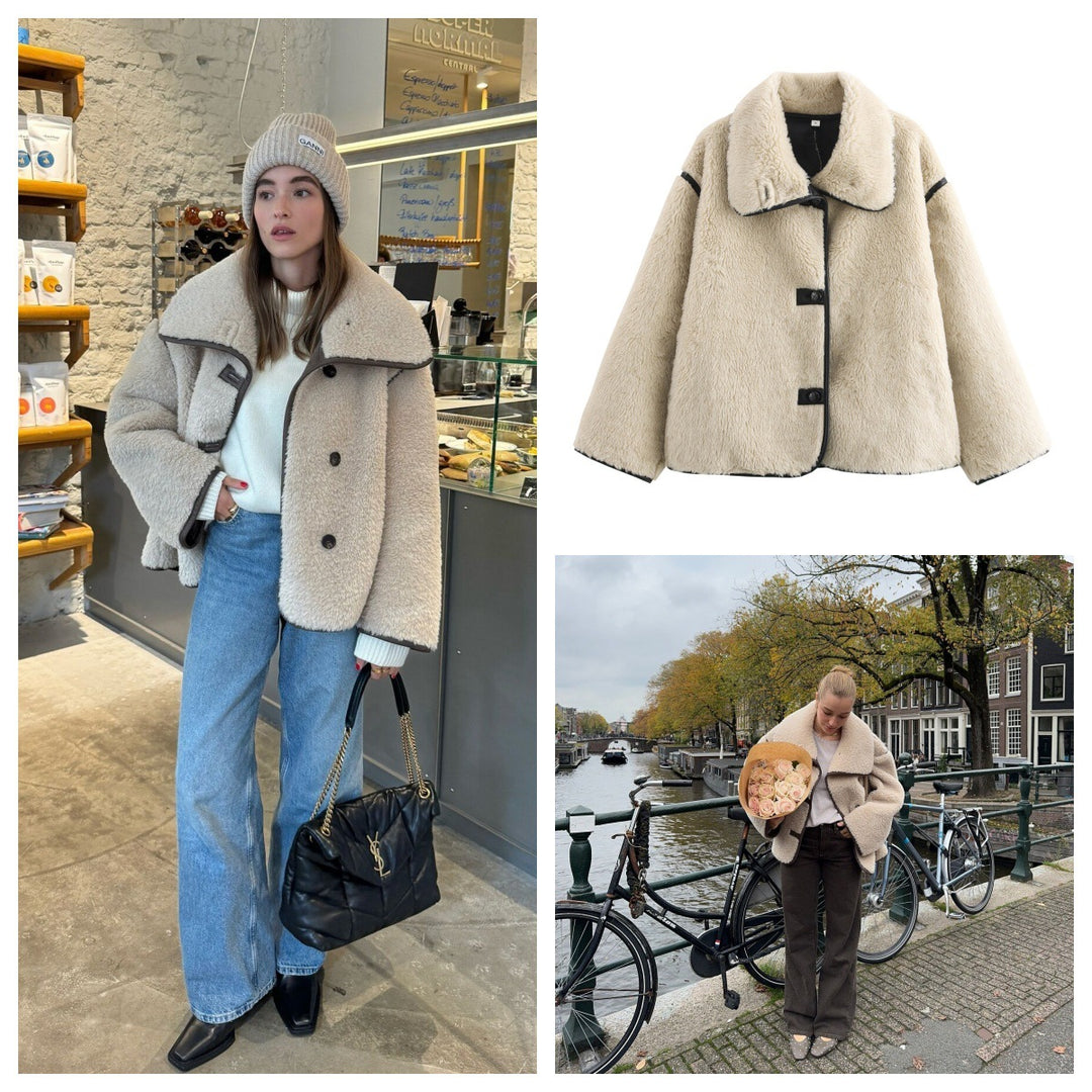 Damen kuschelige Fleecejacke R&B