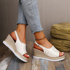 Damen Wedge-Sandalen mit elegantem Riemendesign und luftiger Korksohle R&B