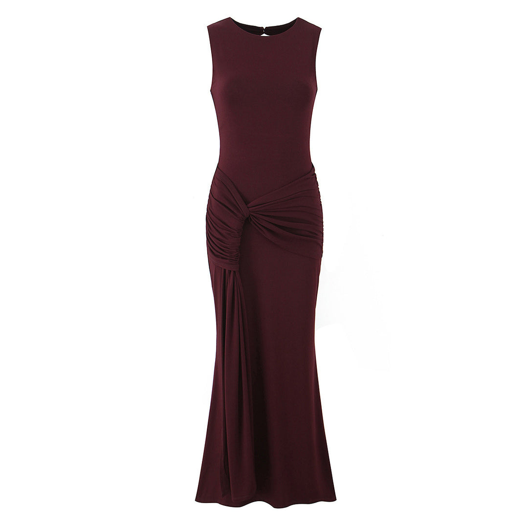 Damen Maxikleid mit raffinierten Drapierungen und elegantem Rückenausschnitt R&B