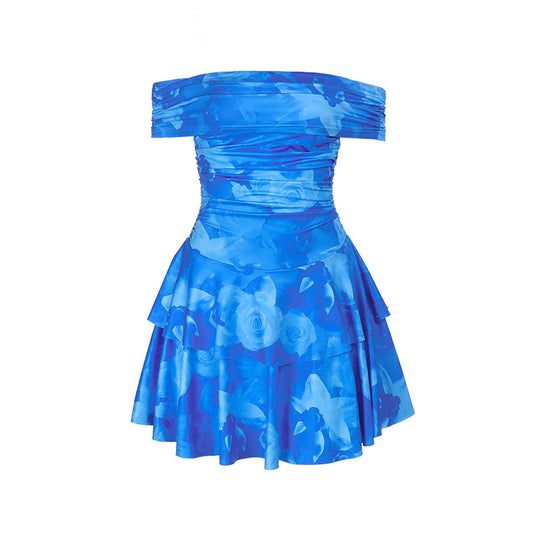 Damen Off-Shoulder Sommerkleid mit Rüschendetails R&B