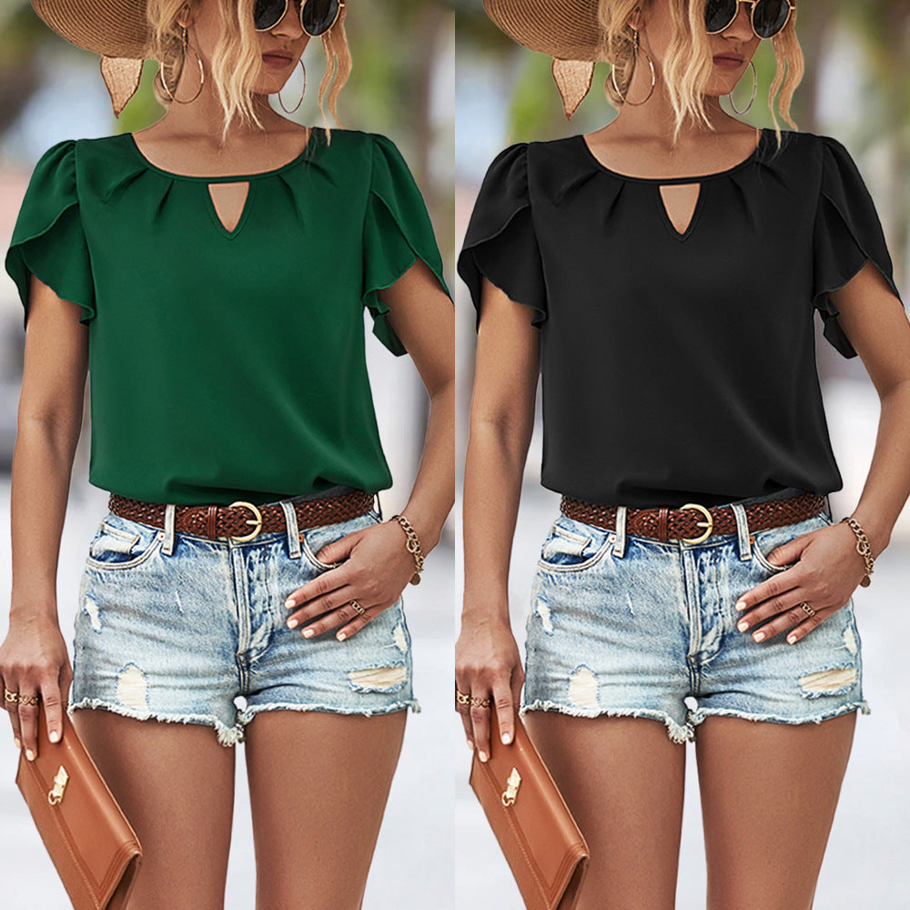Damen Bluse mit fließendem Schnitt und verspielten Rüschendetails R&B