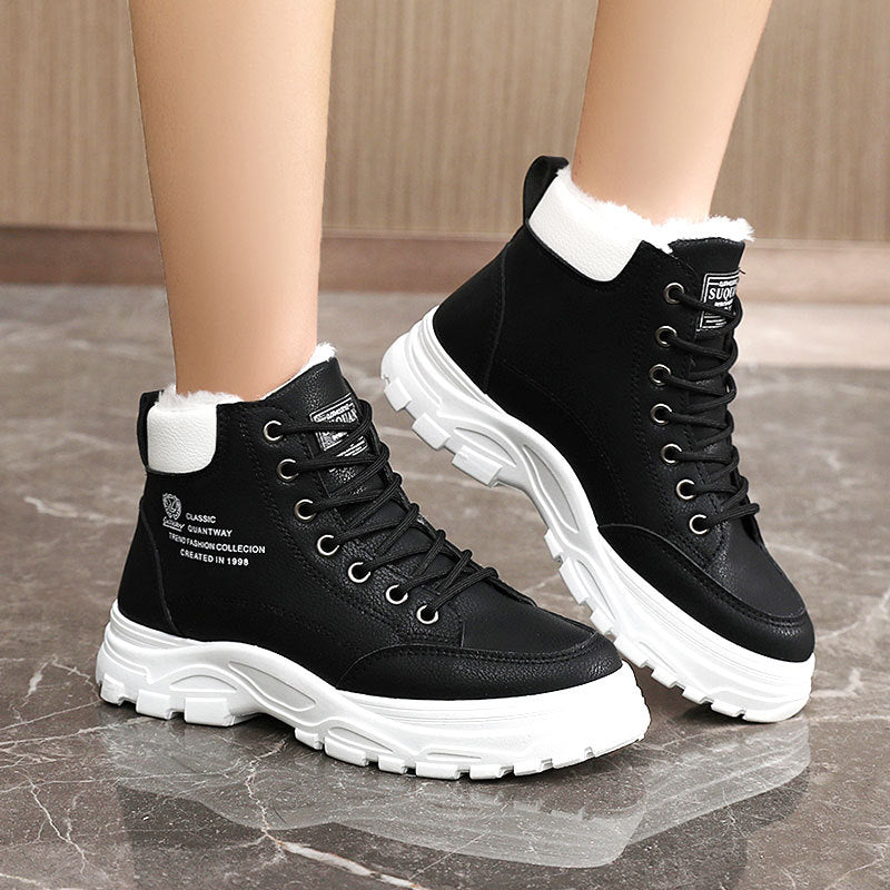 Damen gefütterte High-Top Stiefel mit robustem Profil und rutschfester Sohle R&B