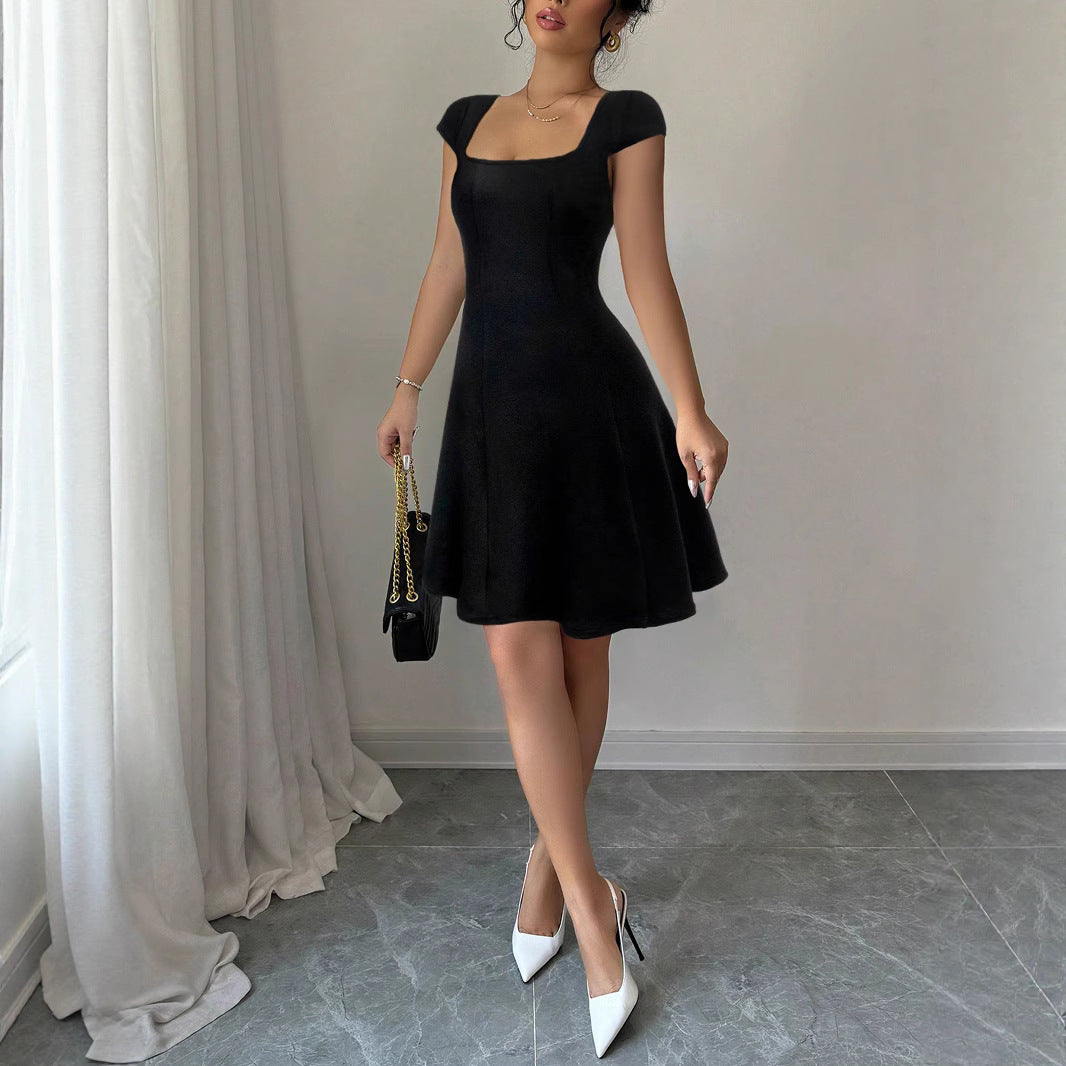 Damen Ärmelloses A-Linien Kleid mit quadratischem Ausschnitt R&B