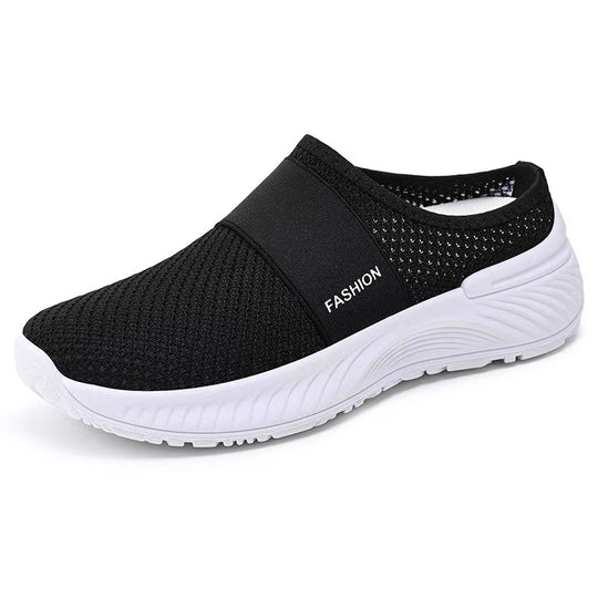 Damen Bequeme Slip-On Freizeitschuhe mit elastischem Riemen R&B