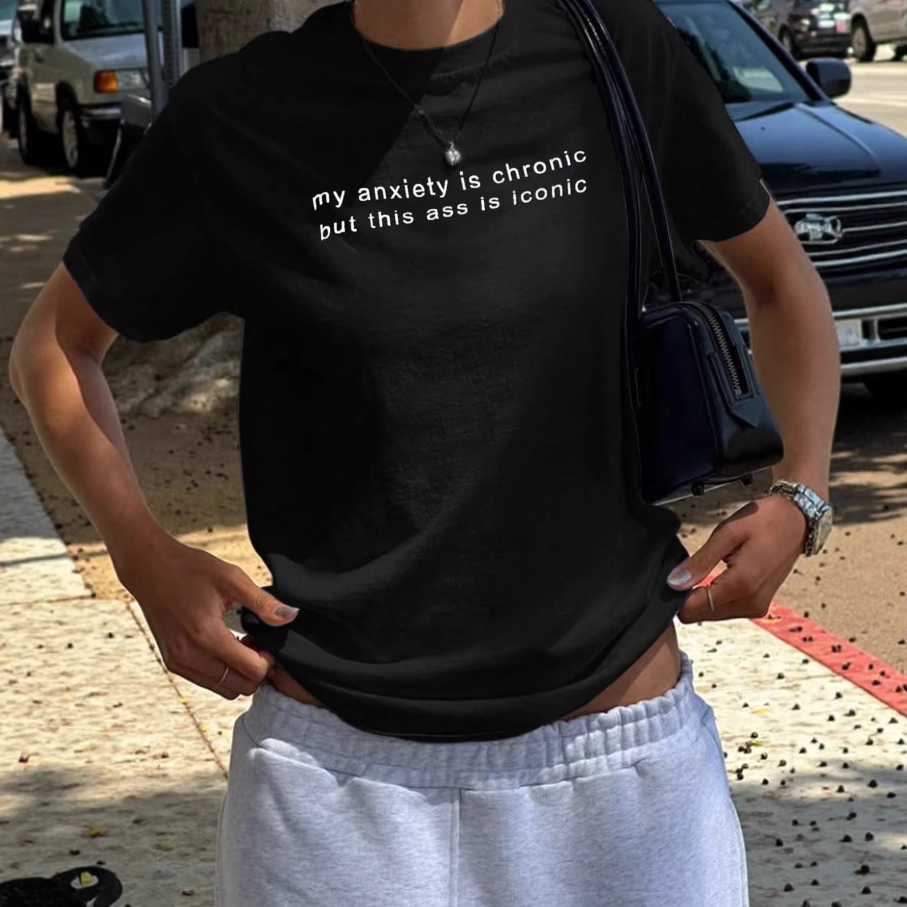 Damen T-Shirt mit kreativem Statement und lässigem Schnitt R&B