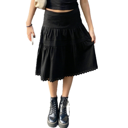 Damen luftiger Maxirock mit eleganten Rüschendetails R&B