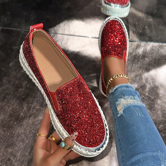 Damen Slip-On Glitzer Sneakers R&B