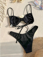 Damen Bikini mit dekorativen Blumenakzenten und modischem Schnitt R&B