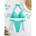 Damen Triangel-Bikini mit verstellbaren Trägern und seitlichen Schnüroptionen R&B