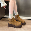 Damen modische Winterstiefeletten mit hohem Plateau und kuscheligem Innenfutter R&B