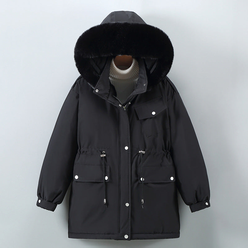 Damen Isolierte Winterjacke mit abnehmbarem Kunstpelzkragen und großzügigen Taschen R&B