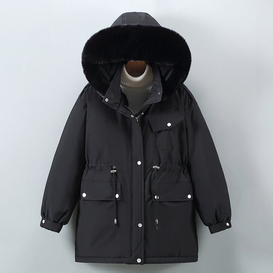 Damen Isolierte Winterjacke mit abnehmbarem Kunstpelzkragen und großzügigen Taschen R&B