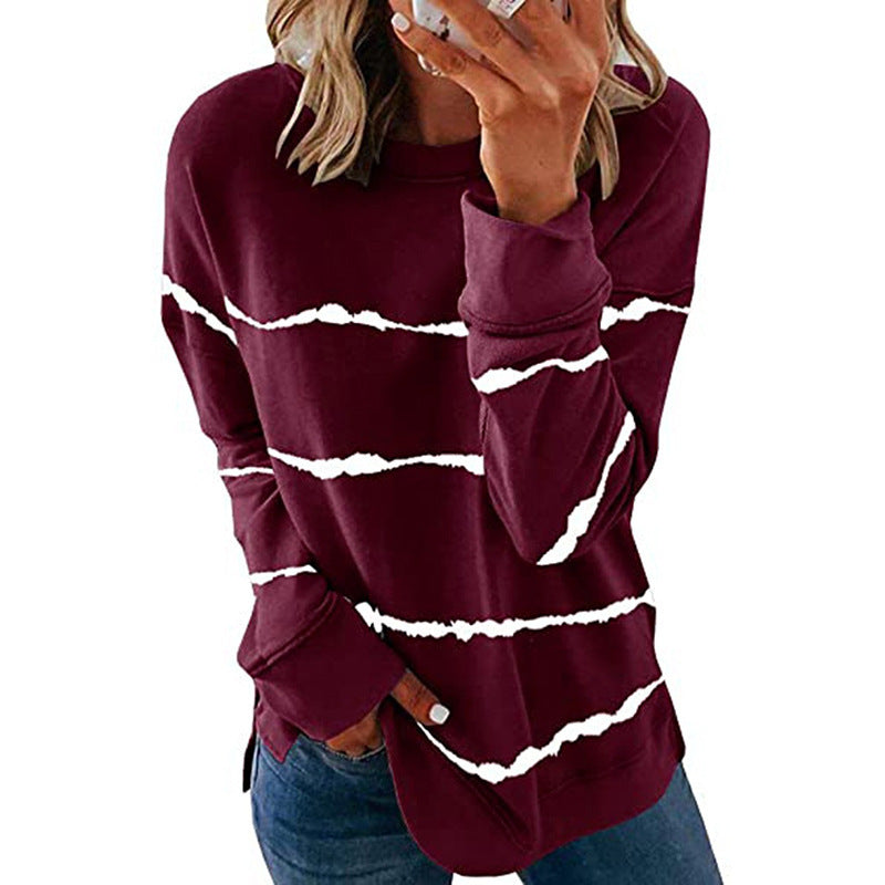 Damen Freizeit Sweatshirt mit modernen Streifen R&B