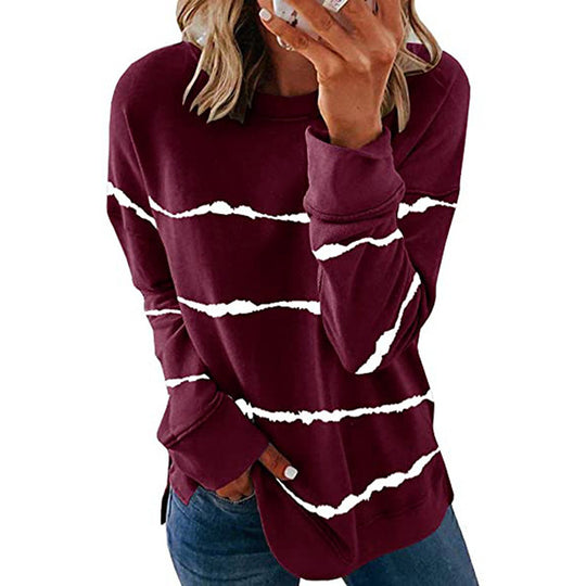 Damen Freizeit Sweatshirt mit modernen Streifen R&B