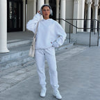 Damen Hoodie und Jogginghosen Set mit Kängurutasche R&B