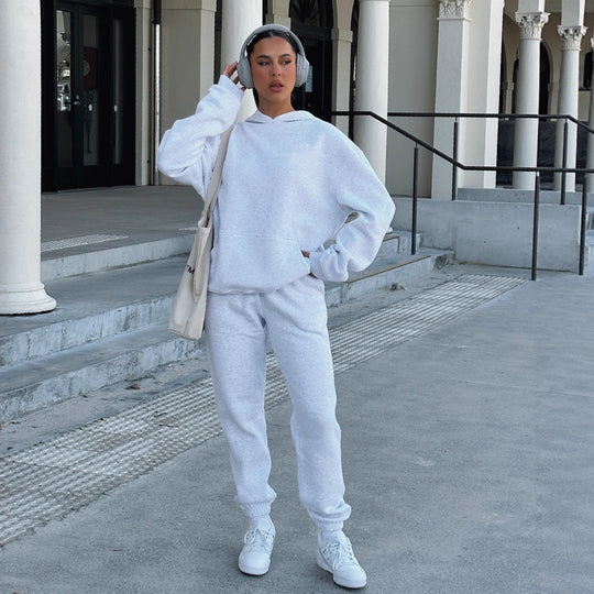Damen Hoodie und Jogginghosen Set mit Kängurutasche R&B
