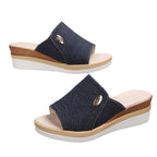 Damen Wedge-Sandalen mit eleganter Textil-Oberfläche und komfortabler Fußbettgestaltung R&B