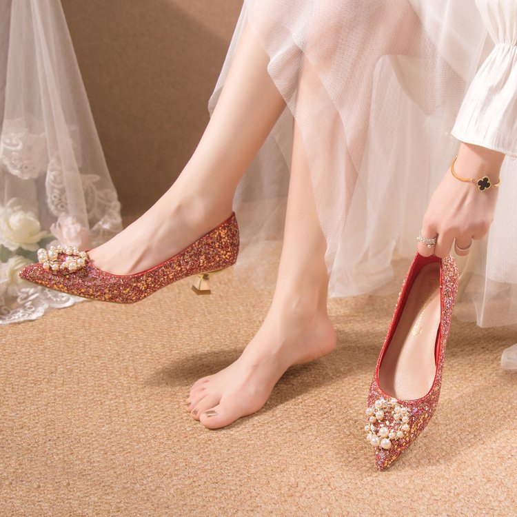 Damen Glamouröse Pumps mit Perlenschmuck R&B