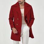 Herren eleganter Wollmantel mit doppelter Knopfleiste und modernem Schnitt R&B