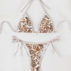 Damen Triangel-Bikini mit aufwendigem Floral-Design R&B