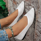 Damen elegante Ballerinas mit atmungsaktivem Strickdesign R&B