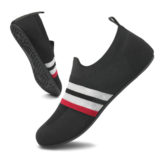 Damen nan ultra-flexibler Strick-Ballerina mit sockenähnlichem Schaft, elastischem Einstieg und rutschfester Flexsohle R&B
